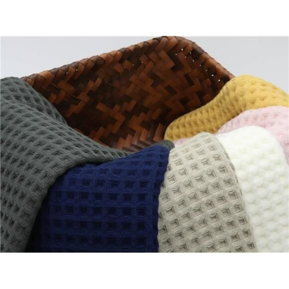 Olive Green Cotton Waffle Hand Towels 3 Pack Quick Dry Absorbent Bathroom Kitche - Picture 6 of 8